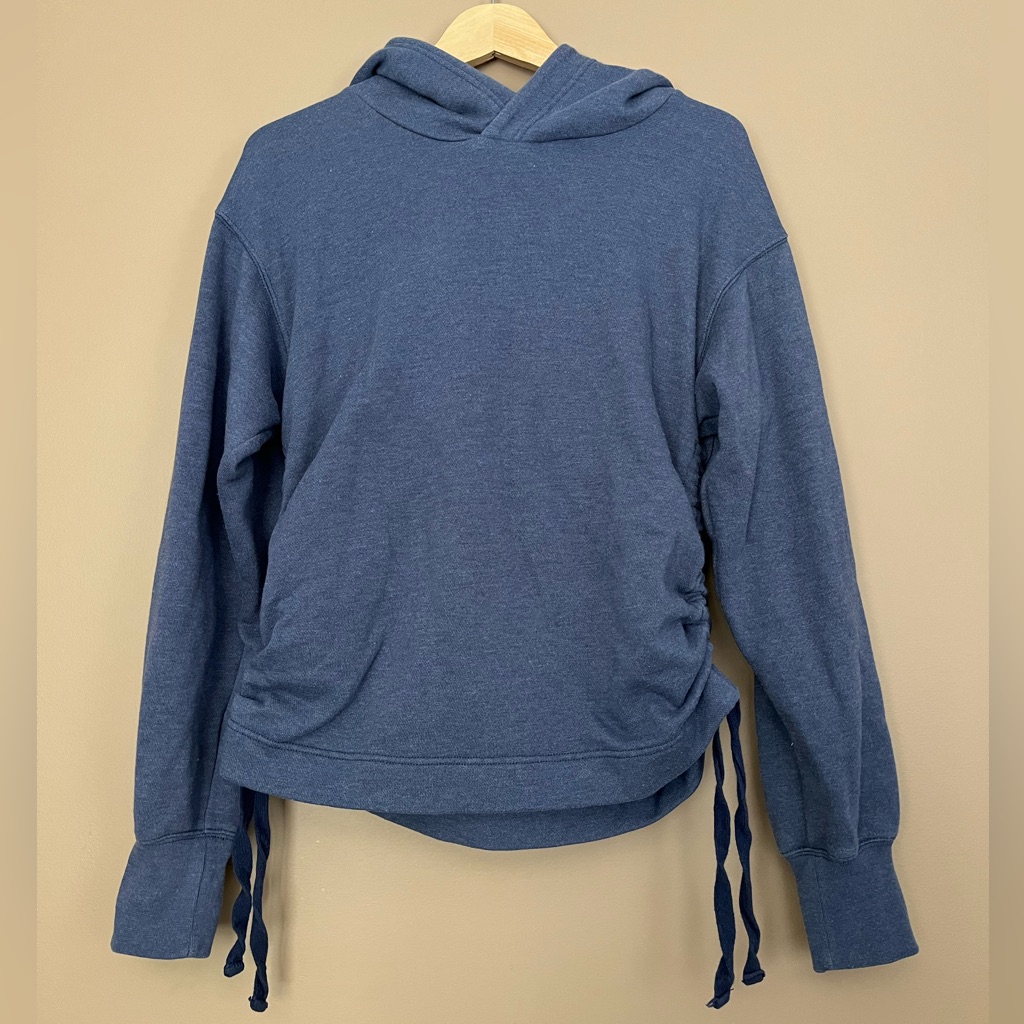 {Aerie} Hoodie Sweatshirt With Side Cinching In Blue - Womens Small